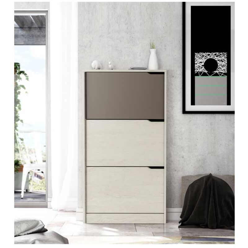 Songmics - meuble a chaussures 3 portes neri