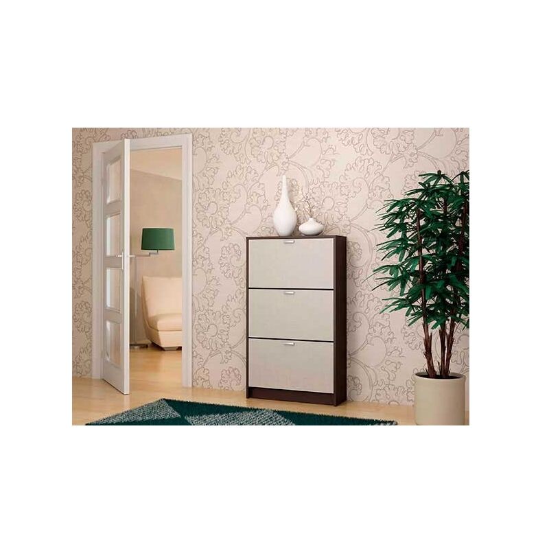 Songmics - meuble à chaussures 3 portes simon - Wengué