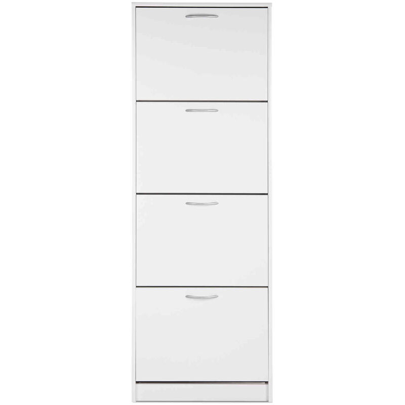 Terre De Nuit - Meuble à chaussures 4 tiroirs en bois coloris blanc - MC7042