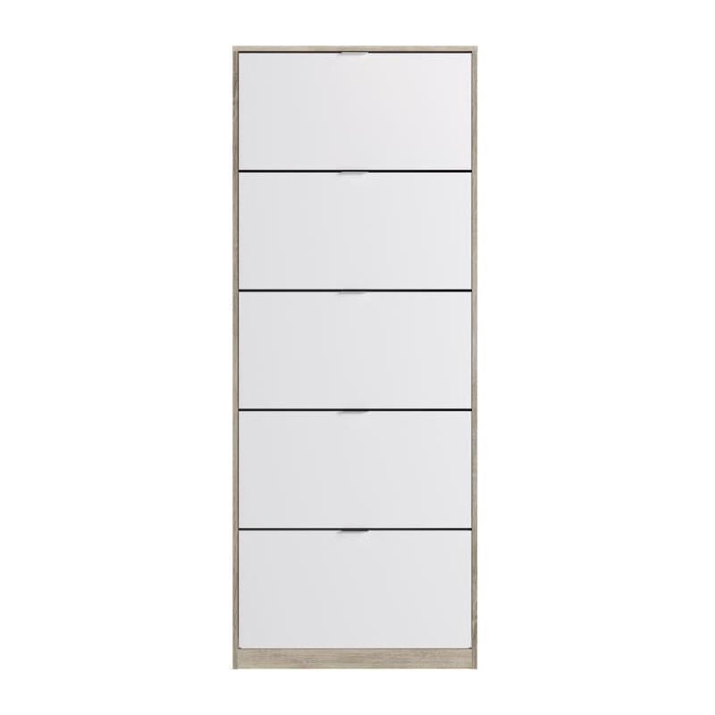 Les Tendances - meuble a chaussures 5 portes CHeNE-BLANC