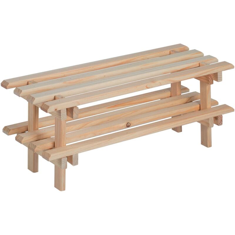 Astigarraga - tagère à chaussures empilable en bois de pin à deux étagères (30x75x259 cm) EVCH60.99