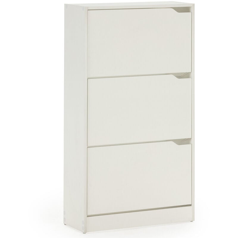 Vs Venta-stock - Meuble à chaussures Angel, 3 portes, couleur blanche, pour 18 paires
