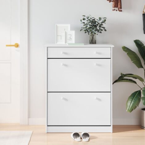 Meuble à chaussures  Armoire à chaussures ALTA blanc 77x35x96 cm bois massif de pin CFW46577