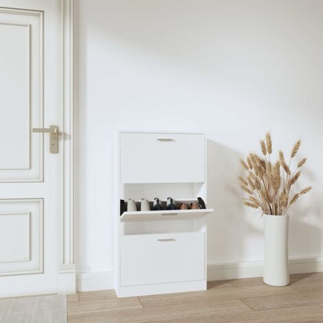 Meuble à chaussures  Armoire à chaussures Blanc 59x17x108 cm Bois d'ingénierie CFW23682