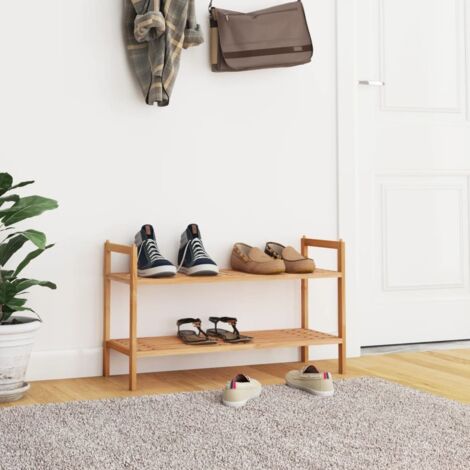 Meuble à chaussures  Armoire à Chaussures  Etagère de Rangement 69x27x41 cm Bois massif de noyer DNBD15631
