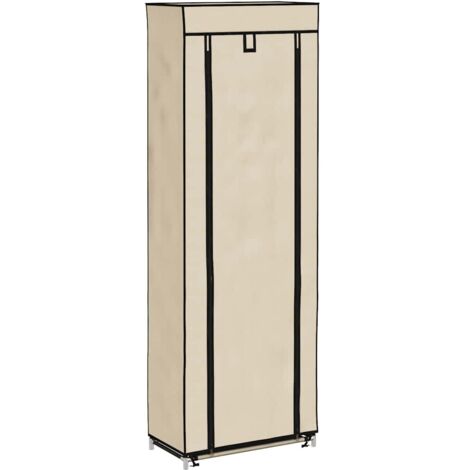 Meuble à chaussures  Armoire à chaussures, Facile à Monter avec housse Crème 57x29x162 cm Tissu -75852