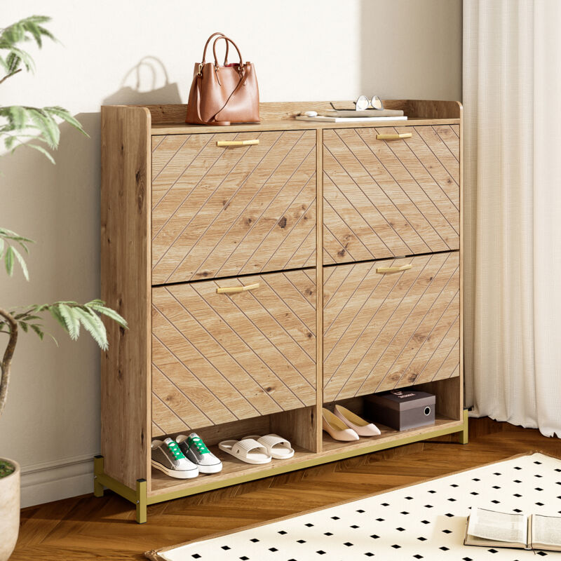 Meuble à chaussures Armoire à chaussures Marron MDF 108.5x24x100 cm