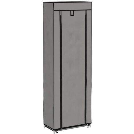 Meuble à Chaussures Armoire à Chaussures  Meuble d'entrée avec housse Gris 57x29x162 cm Tissu 80550