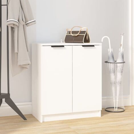 Meuble à Chaussures Armoire à Chaussures  Meuble d'entrée Blanc 59x35x70 cm Bois d'ingénierie 65888