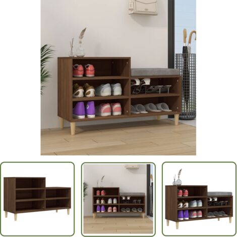 Meuble à Chaussures Armoire à Chaussures Meuble d'entrée Chêne marron 102x36x60cm Bois d'ingénierie 80277