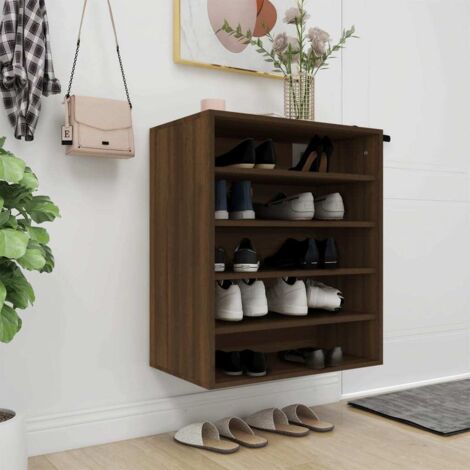 Meuble à Chaussures Armoire à chaussures  Meuble d'entrée Chêne marron 60x35x70 cm Bois d'ingénierie 87550