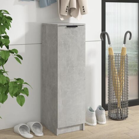 Meuble à Chaussures Armoire à Chaussures Meuble d'entrée Gris béton 30x35x100 cm Bois d'ingénierie 39631