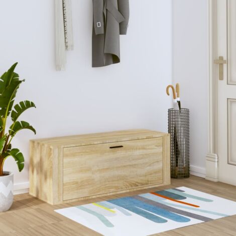 Meuble à chaussures, Armoire à chaussures, Meuble d'entrée murale Chêne sonoma 100x35x38 cm DESIGN IN