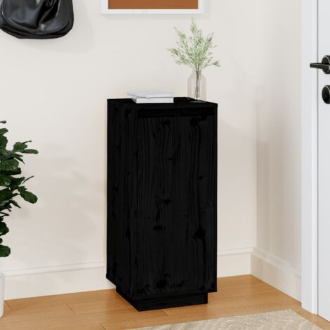 Meuble à Chaussures Armoire à Chaussures  Meuble d'entrée Noir 35x35x80 cm Bois de pin massif 80141