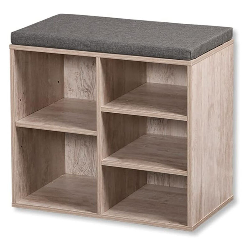 Kesper - Meuble à chaussures en bois avec coussin d'assise - Marron - l 51,5 x h 48 cm - Livraison gratuite