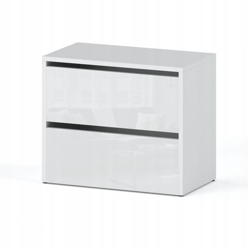 Meuble à chaussures avec siège 60 cm – Blanc brillant – Étagère 3 niveaux avec 6 tiroirs – Matériau résistant aux rayures
