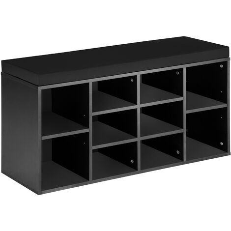 Meuble à chaussures Banc de rangement avec coussin d'assise 103,5x48x30cm - rangement chaussures, etagere chaussure, armoire a chaussure