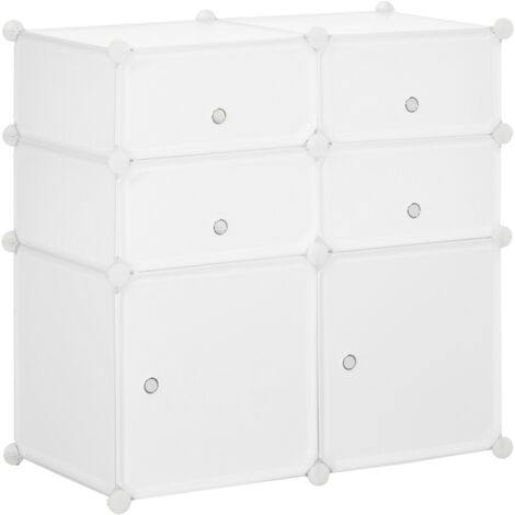 Meuble à Chaussures Blanc 75x37x73cm avec Boîtes Plastique - Étagère Rangement Entrée Organisation Pratique