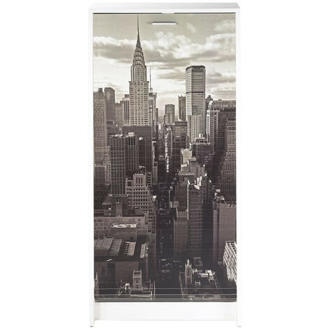 Meuble à chaussures blanc rideau New York 21 paires Shoot 58cm