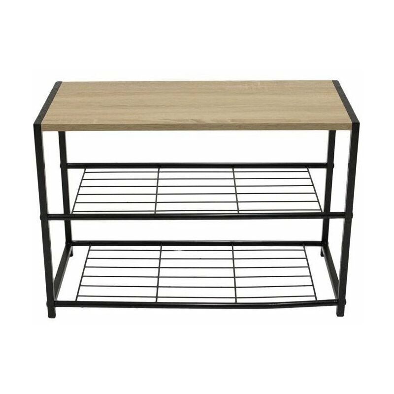 Meuble a chaussures bois et Métal L 63 x P 30 x H 43 cm HD6427