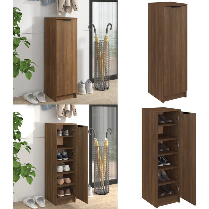 Vidaxl - Meuble à chaussures Chêne marron 30x35x100 cm Bois d'ingénierie - Armoire à Chaussures - Meuble à Chaussures - Rangement Chaussures