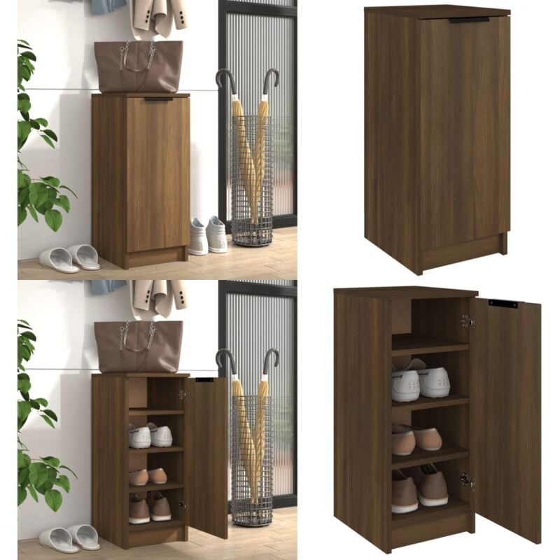 Vidaxl - Meuble à chaussures Chêne marron 30x35x70 cm Bois d'ingénierie - Armoire à Chaussures - Meuble Rangement Chaussures - Organisation