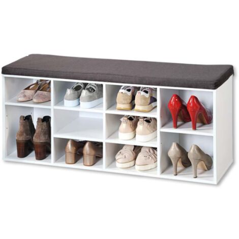 Meuble à chaussures d'intérieur - Banc avec coussin pour l'entrée - Livraison gratuite