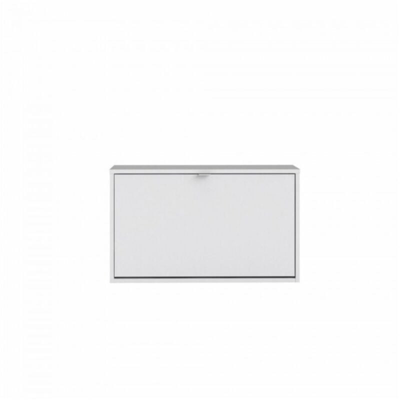 Etagère à chaussures double profondeur 42 cm blanc mat - Modena