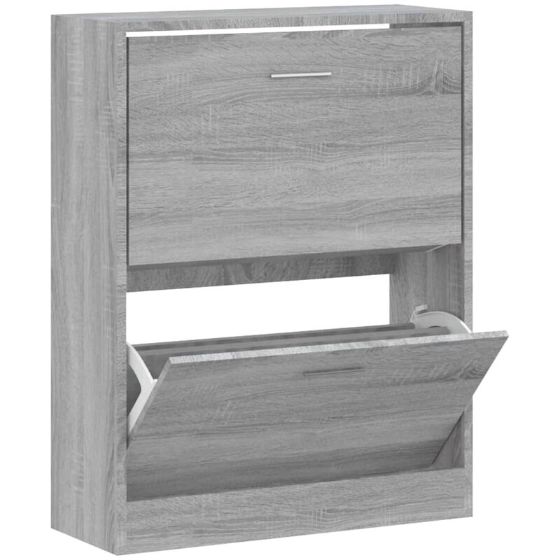 Vidaxl - Armoire à chaussures Sonoma gris 63x24x81 cm Bois d'ingénierie