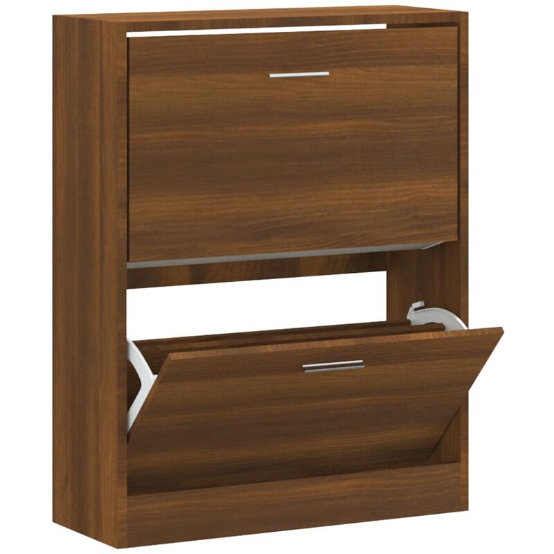 Vidaxl - Armoire à chaussures Chêne marron 63x24x81 cm Bois d'ingénierie