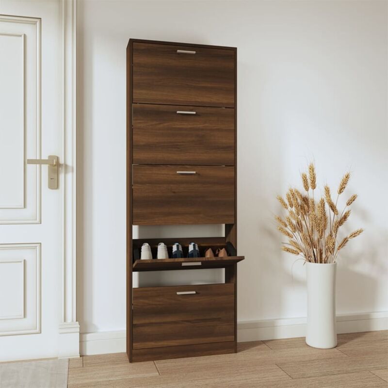 Vidaxl - Armoire à chaussures Chêne marron 59x17x169cm Bois d'ingénierie