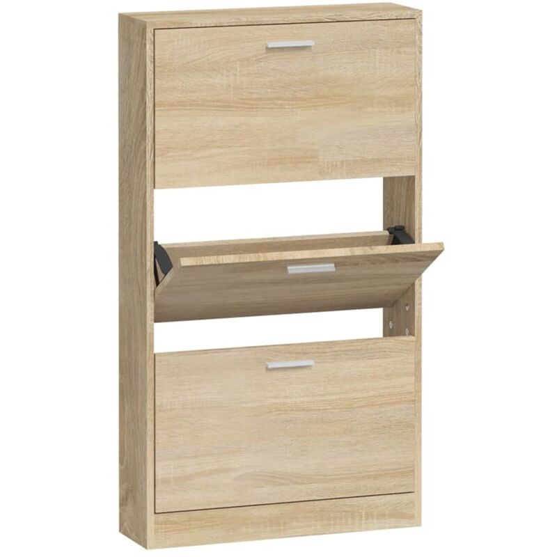 Armoire à chaussures Chêne 59x17x108 cm Bois d'ingénierie vidaXL