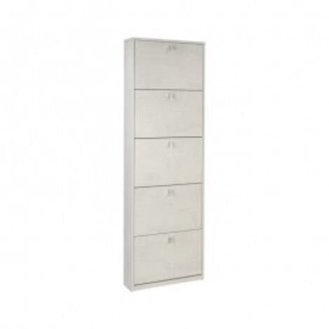 Meuble à chaussures en bois avec cinq portes abattantes Blanc OPENKIT 63x18x h190 cm