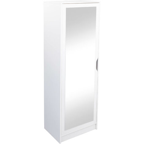 Meuble à chaussures en bois MDF coloris blanc - longueur 58 x profondeur 40 x hauteur 189,5 cm -PEGANE-