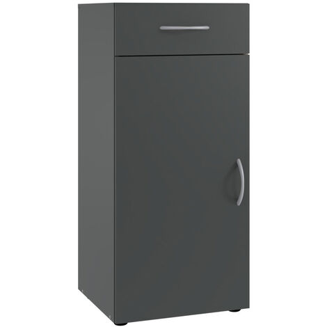 Meuble à chaussures en bois mélamine coloris graphite - longueur 40 x hauteur 98 x profondeur 40 cm
