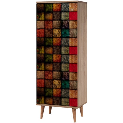 HANAH HOME Meuble à Chaussures en Chêne Sonoma avec Poignées en Corde, 50x135x38 cm, Pour Entrée Rustique ou Salle de Mud