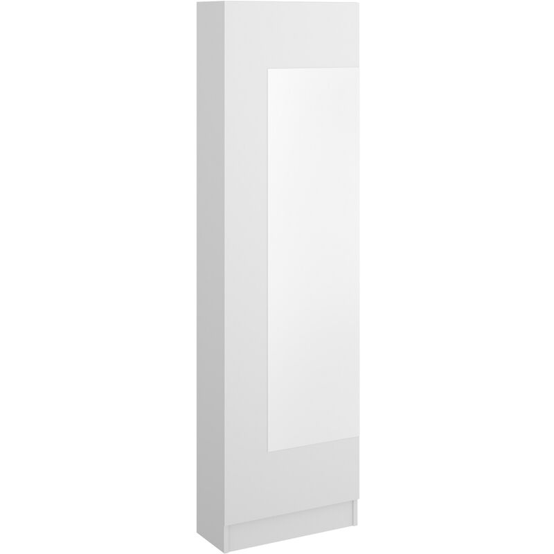 Meuble à chaussures en panneaux de particules mélaminés coloris chêne naturel-Longueur 50.2 x Profondeur 26.6 x Hauteur 185.5 cm Pegane