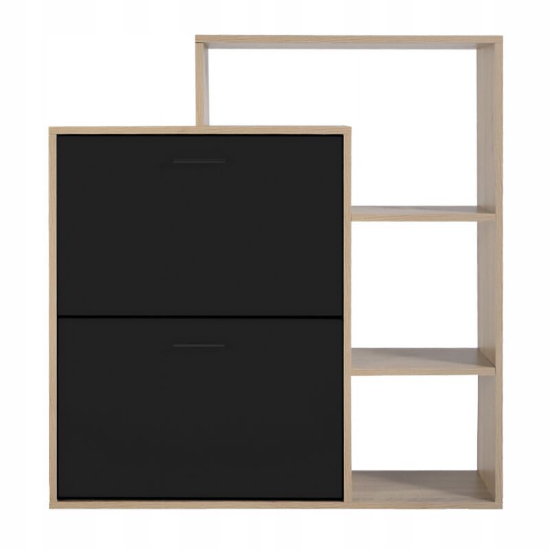 Meuble à chaussures, étagère à 2 compartiments, CHAUSSURES, commode spacieuse pour le couloir, ÉTAGÈRE