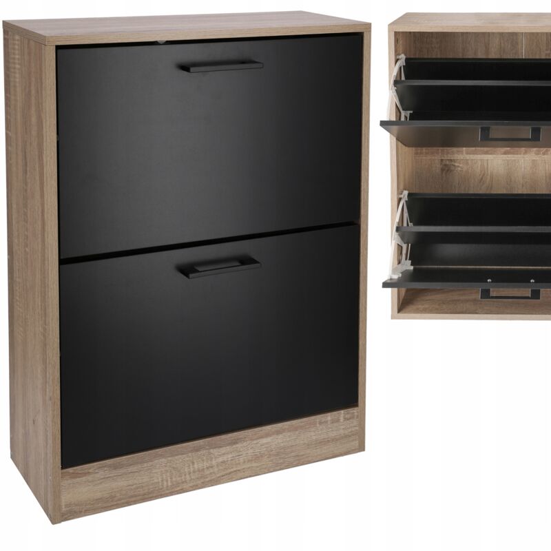 Meuble à chaussures, étagère à 2 compartiments, CHAUSSURES, commode spacieuse pour le couloir, ÉTAGÈRE