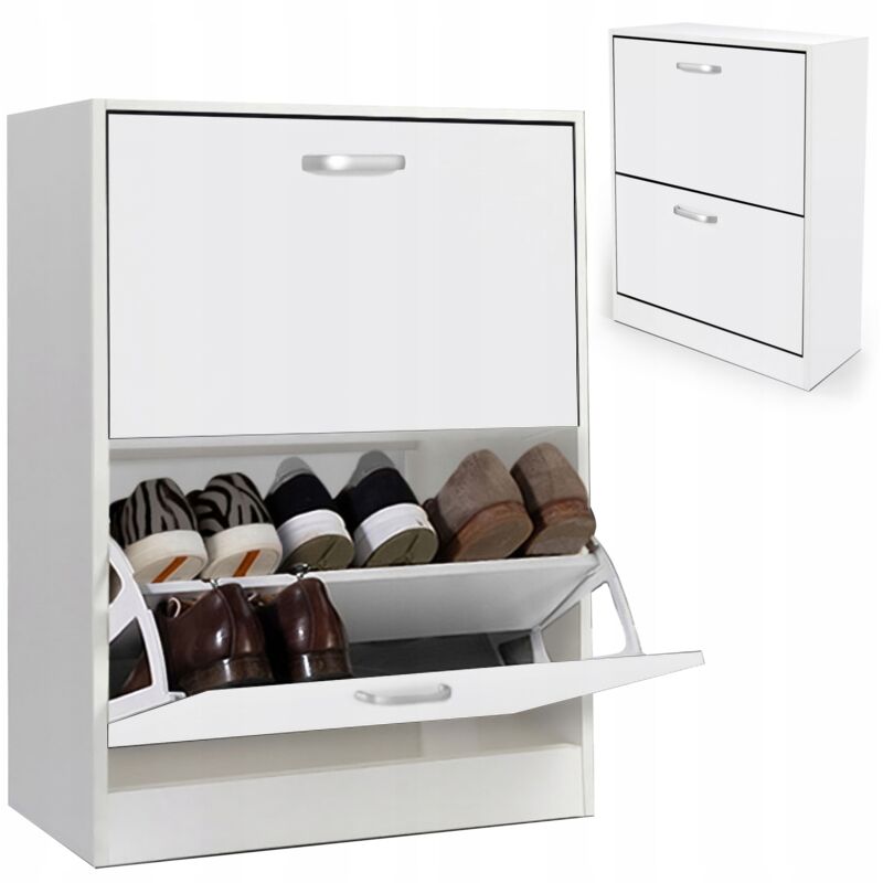 Meuble à chaussures, étagère à 2 compartiments, CHAUSSURES, commode spacieuse pour le couloir, ÉTAGÈRE