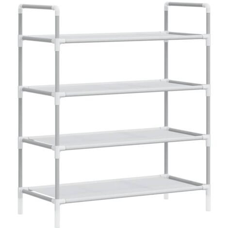Meuble à chaussures  Étagère à chaussures  Armoire à Chaussures 4 étagères Métal et tissu intissé Argenté XZZZ549683