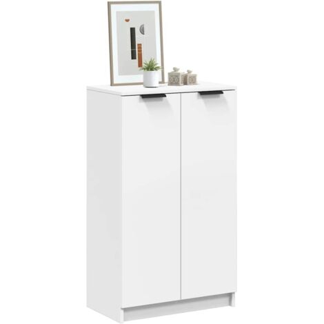 Meuble à Chaussures Étagère à Chaussures - Blanc 59x35x100 cm Bois d'ingénierie BV498156 - BonneVie