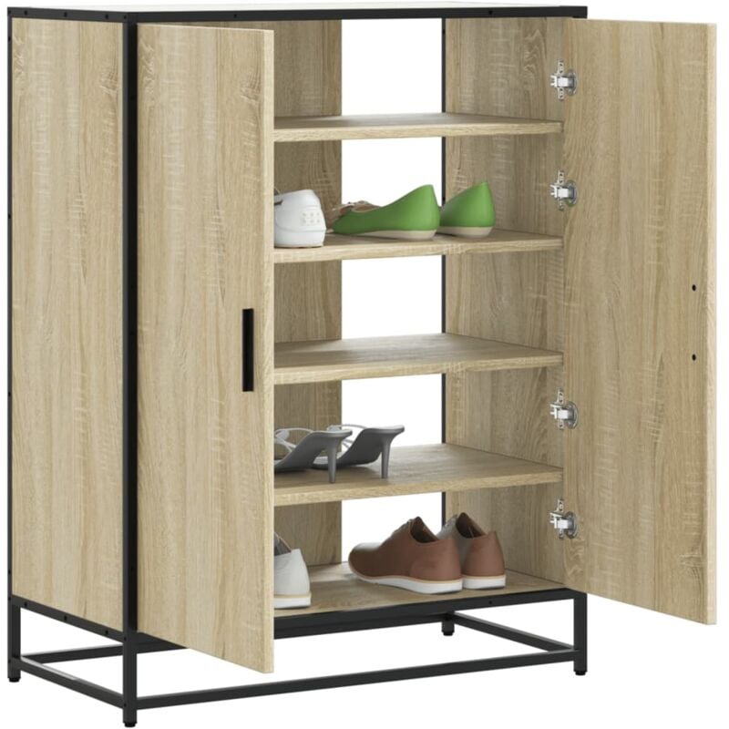 Vidaxl - Armoire à chaussures chêne sonoma bois d'ingénierie et métal