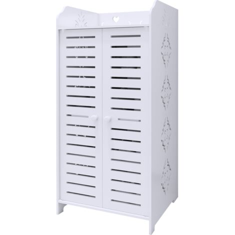 Meuble à chaussures Etagères Rangement 4 niveaux DIY Structure stable en PP Pour Rangement de 8 à 10 paires de chaussures