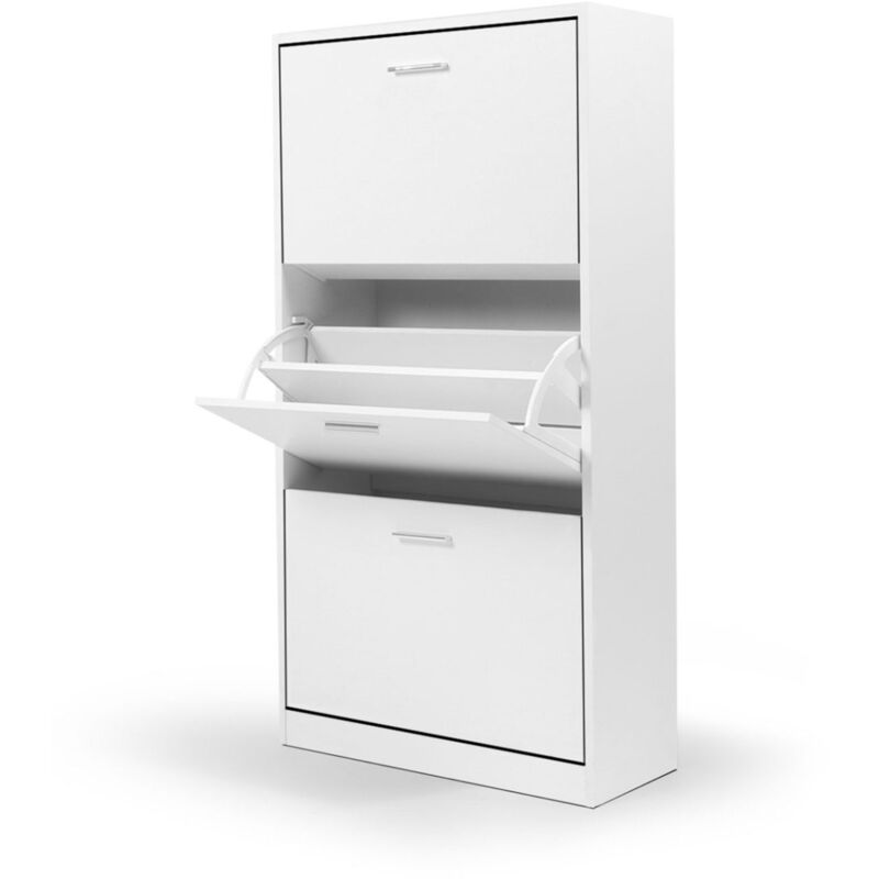 Meuble à chaussures 18 paires klark 3 portes blanc