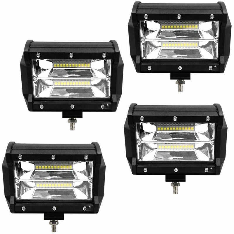 Hengmei - Projecteur seul Projecteur Phare de Travail à led Offroad 12V 24V Lumière réflecteur Phare des travaux légers pour utv, suv, ATV,4 x 72W