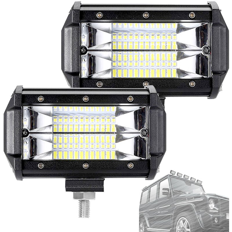 Projecteur seul 2 x 72W Projecteur Phare de Travail à led Offroad 12V 24V Lumière réflecteur Phare des travaux légers pour utv, suv, atv Hengmei