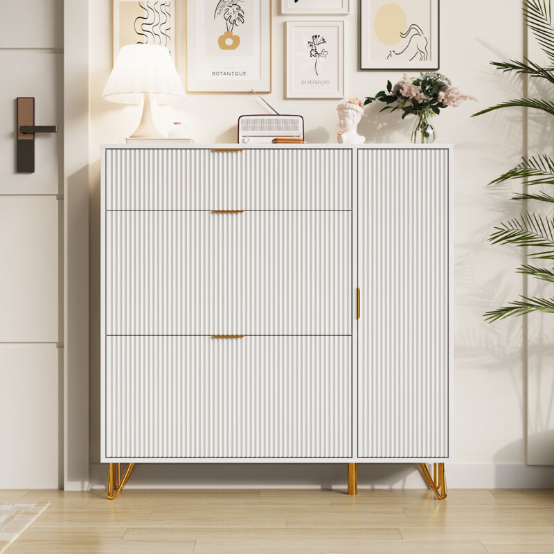 Meuble à chaussures , meuble d’entrée, double niveau de rangement réglable, 2 portes, système anti-basculement,capacité 30 paires de chaussures, pour