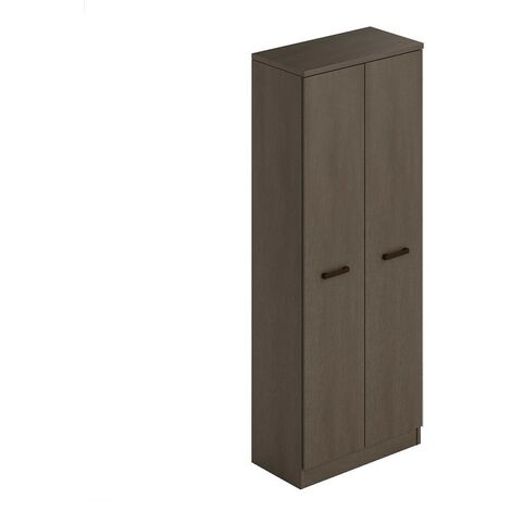 Meuble à chaussures mobile en boue avec deux portes polyvalentes et 6 étagères, h182x71x38 cm