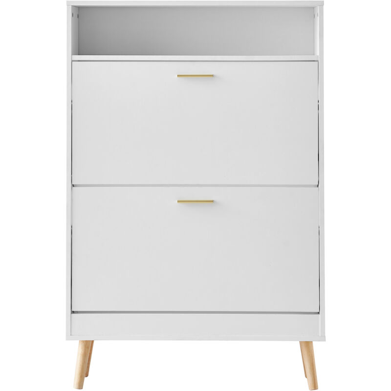 Mophorn - Meuble à chaussures avec 2 tiroirs rabattables, organiseur de rangement autonome pour l'entrée, casier supérieur pour talons, bottes,